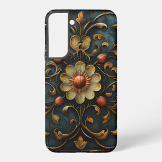 Gotische bloemen en rollen samsung galaxy hoesje