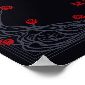 Gotische Bloemen Kasteel Bruiloft Welkomstbord Poster (Hoek)