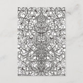 Gotische Bloemen Schedel Zwart Bruiloft Details Informatiekaartje (Achterkant)