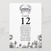 Gotische Bloemen Schedels Tafel Nummer Zitting Gra Kaart (Achterkant)