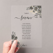 Gotische Bloemen Zitplan Acryl Tafel Nummer Acryl Uitnodigingen (Insitu (Draagbaar))