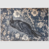  Gotische Bloemenraaf Decoupage Tissuepapier (Voorkant)