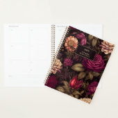 Gotische bloemenrode crème bloesems planner (Display)