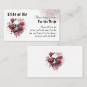 Gotische bloemenschedel bruidsfeest recept  informatiekaartje (Voorkant / Achterkant)