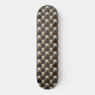 Gotische bloemenschedel koperen bloem skateboard