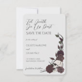 Gotische bloemenschedel 'Tot de dood ons scheidt' Save The Date (Voorkant)