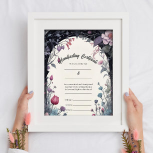 Gotische Bloementuin Poort Handfasting Certificaat Poster