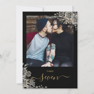 Gotische bloemrozen foto tafelnummer