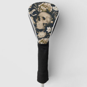 gotische bloemschedels pioenen vlinders golfheadcover