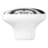 Gotische bloemsiermedaillon keramische knop (Zijkant)