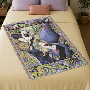 Gotische blonde fee Art Nouveau fantasie elegant Deken