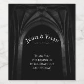 Gotische boog elegante bruiloft wijn etiket (Enkel label)