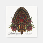 Gotische boog met schedels. servet (Voorkant)