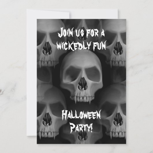 Gotische boze schedel Halloween horror party Kaart (Voorkant)