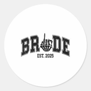 Gotische bruid bruidegom 2025 Spooky Halloween kop Ronde Sticker