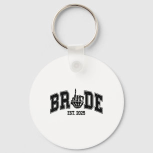 Gotische bruid bruidegom 2025 Spooky Halloween kop Sleutelhanger