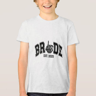 Gotische bruid bruidegom 2025 Spooky Halloween kop Tri-Blend Shirt