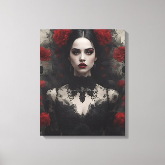 Gotische bruid canvas afdruk (Voorkant)