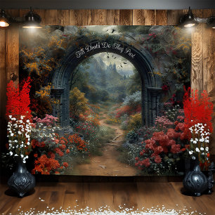 Gotische Bruidsboog Muur Hanging Selfie Station Wandkleed