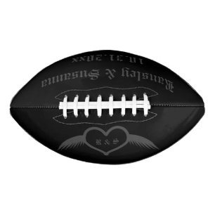 Gotische bruiloft gevleugeld hart Custom Monogramm American Football