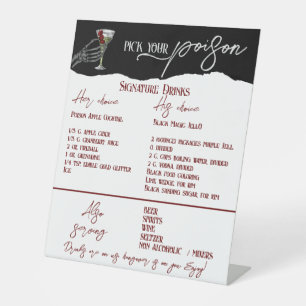 Gotische bruiloft handtekening Drink gratis bartek Reclamebord Met Voetstuk