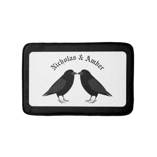 Gotische bruiloft kussen Ravens Custom Badmat (Voorkant)
