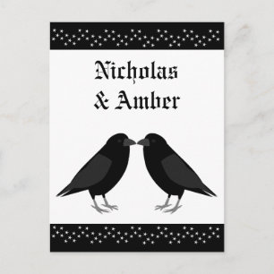 Gotische bruiloft kussen Ravens Custom Briefkaart