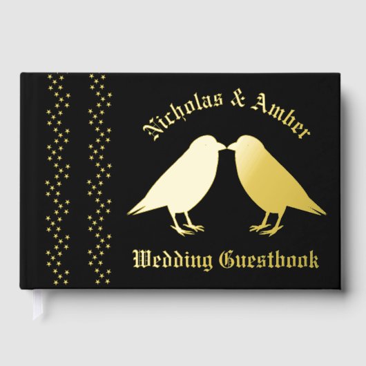 Gotische bruiloft kussen Ravens Custom Gastenboek (Voorkant)