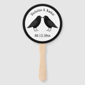 Gotische bruiloft kussen Ravens Custom Handwaaier (Voorkant)