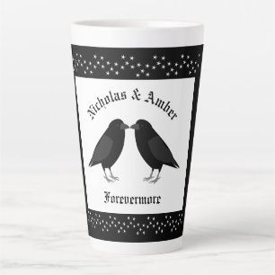 Gotische bruiloft kussen Ravens Custom Latte Mok