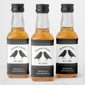 Gotische bruiloft kussen Ravens Custom Likeurfles Etiket (Flessen)