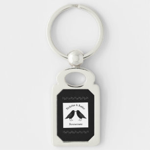 Gotische bruiloft kussen Ravens Custom Sleutelhanger
