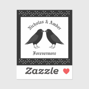 Gotische bruiloft kussen Ravens Custom Sticker