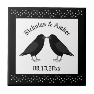 Gotische bruiloft kussen Ravens Custom Tegeltje