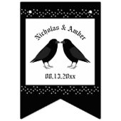 Gotische bruiloft kussen Ravens Custom Vlaggetjes (Eerste vlag)
