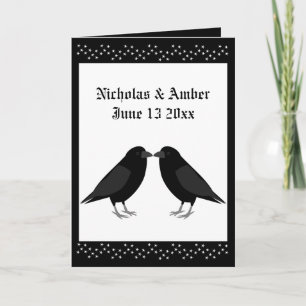 Gotische bruiloft kussen Ravens Custom Wedding Kaart