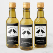 Gotische bruiloft kussen Ravens Custom Wijn Etiket (Flessen)