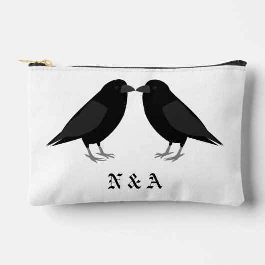 Gotische bruiloft kussen Ravens monogram Etui (Voorkant)