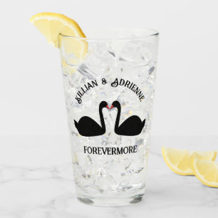 Gotische bruiloft kussen zwarte zwanen Custom Glas