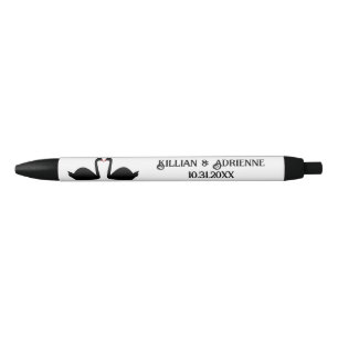 Gotische bruiloft kussen zwarte zwanen Custom Inkt Pen