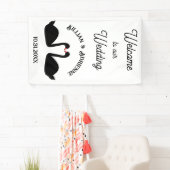 Gotische bruiloft kussen zwarte zwanen Custom Spandoek (Insitu)