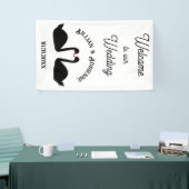 Gotische bruiloft kussen zwarte zwanen Custom Spandoek (Beurs)