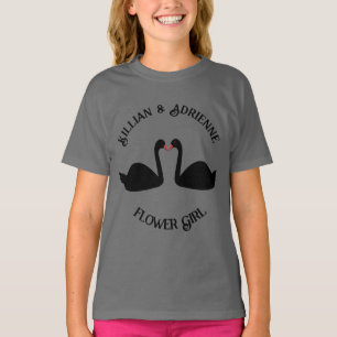 Gotische bruiloft kussen zwarte zwanen Custom T-shirt