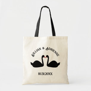 Gotische bruiloft kussen zwarte zwanen Custom Tote Bag