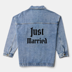Gotische bruiloft net getrouwd bruid bruidegom Jea Denim Jacket