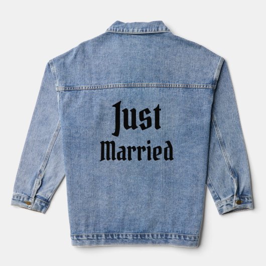 Gotische bruiloft net getrouwd bruid bruidegom Jea Denim Jacket (Achterkant)