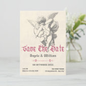 gotische bruiloft save the date (Staand voorkant)