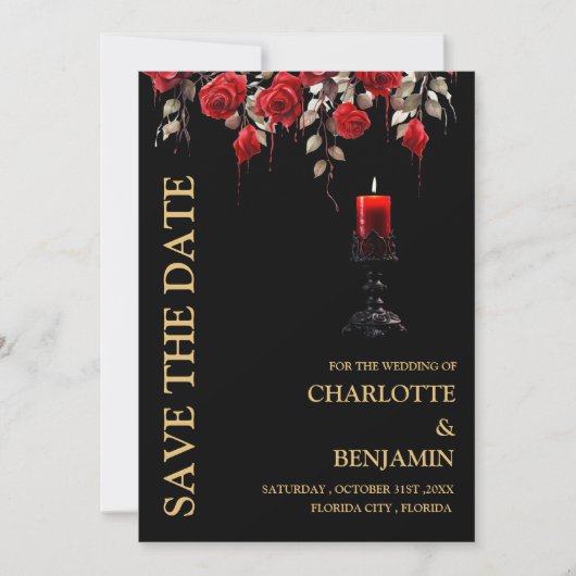 Gotische bruiloft save the date (Voorkant)