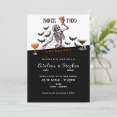 Gotische bruiloft skelet drank voedsel slechte dan kaart (Staand voorkant)