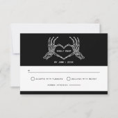 Gotische Bruiloft Skelet Handen Bruiloft QR Code R Kaart (Voorkant)